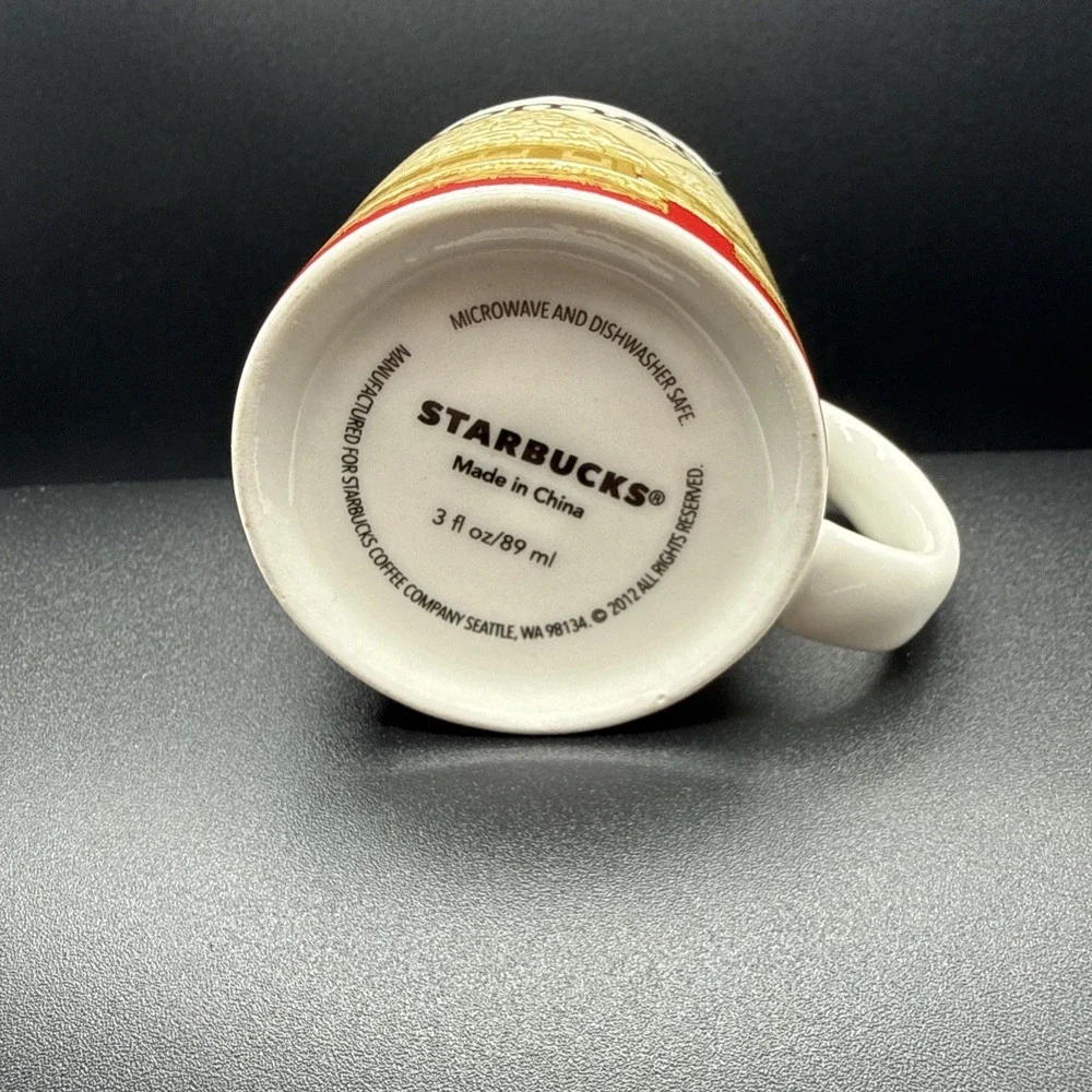 Starbucks Romania Collector Series City Mug White/Red/Beige 3fl oz 2012